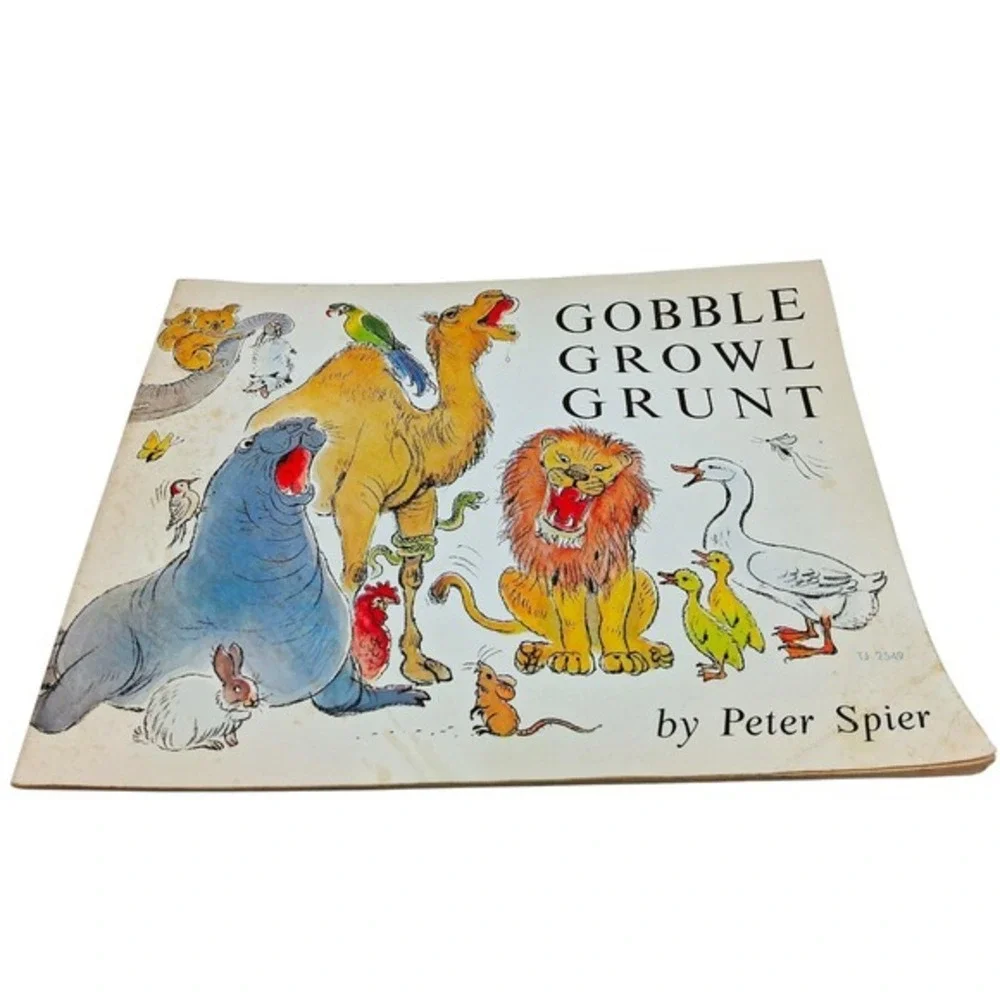 Vintage 1971 Gobble, Growl, Grunt -‎ Board book By Spier, Peter Scholastic Rare